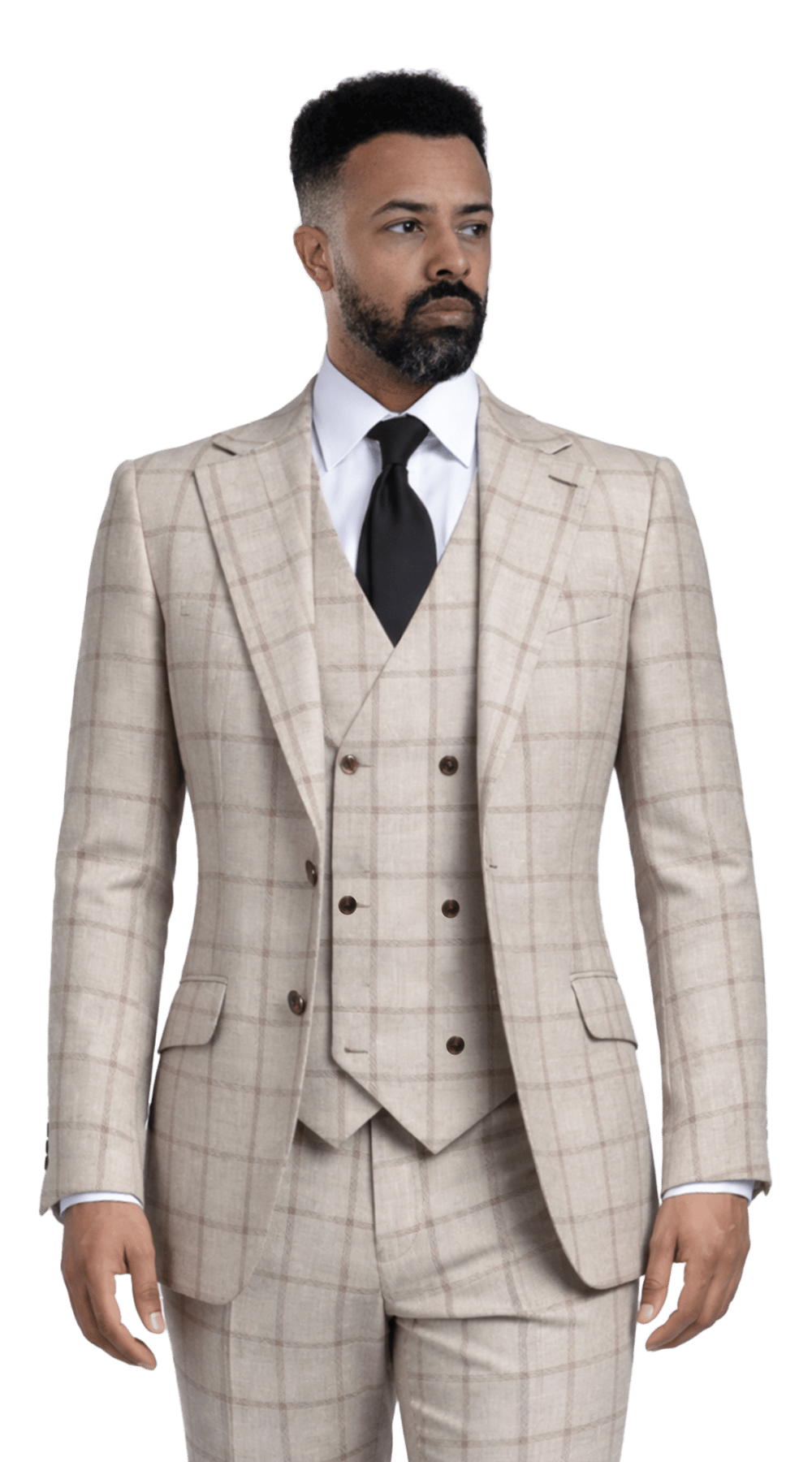 Complet Laine Carreaux Sable