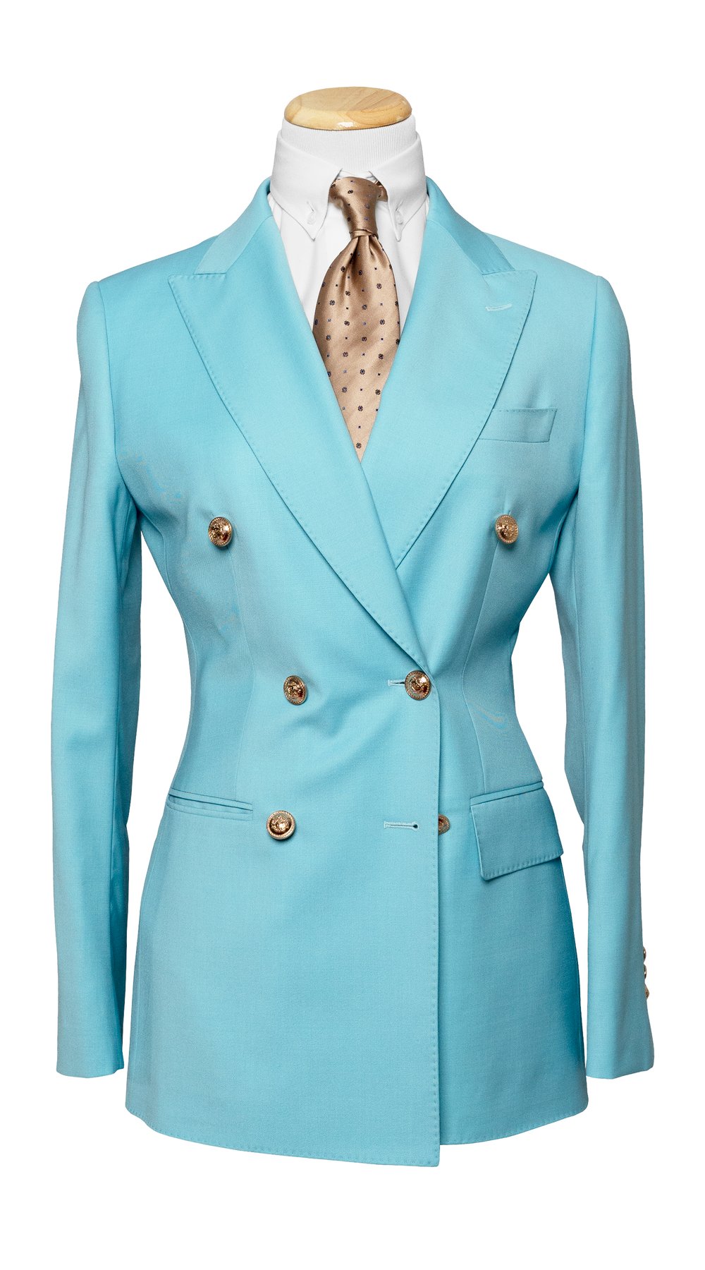 Cerulean Blue Double-Breasted Suit Cerulean Blue Double-Breasted Suit