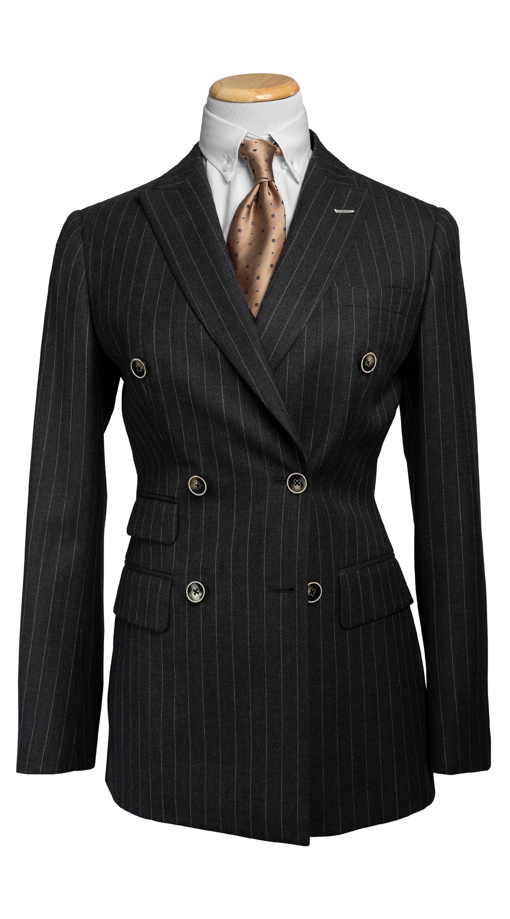 Charcoal Pinstripe Double-Breasted Suit Charcoal Pinstripe Double-Breasted Suit