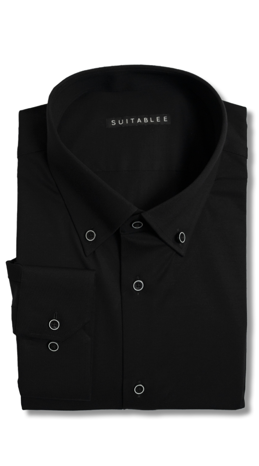 Black Soft-Touch Stretch Dress Shirt Black Soft-Touch Stretch Dress Shirt