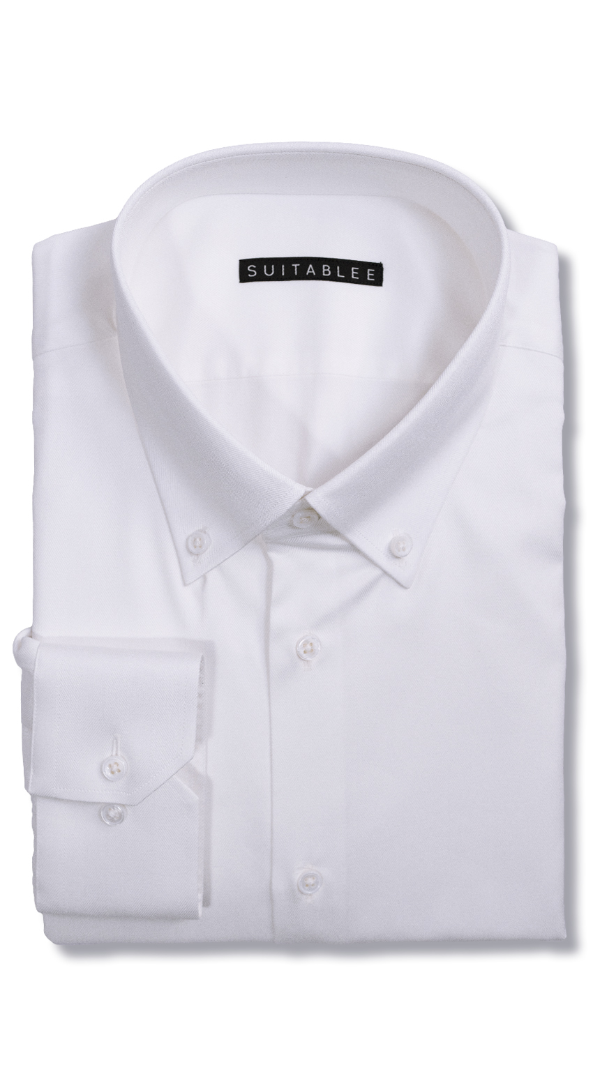 White Herringbone Dress Shirt White Herringbone Dress Shirt