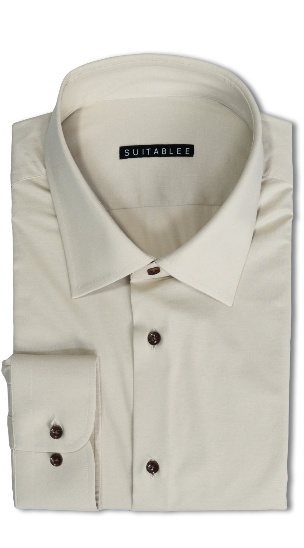 Chemise Habillée Stretch Taupe Mesure Chemise Habillée Stretch Taupe Mesure