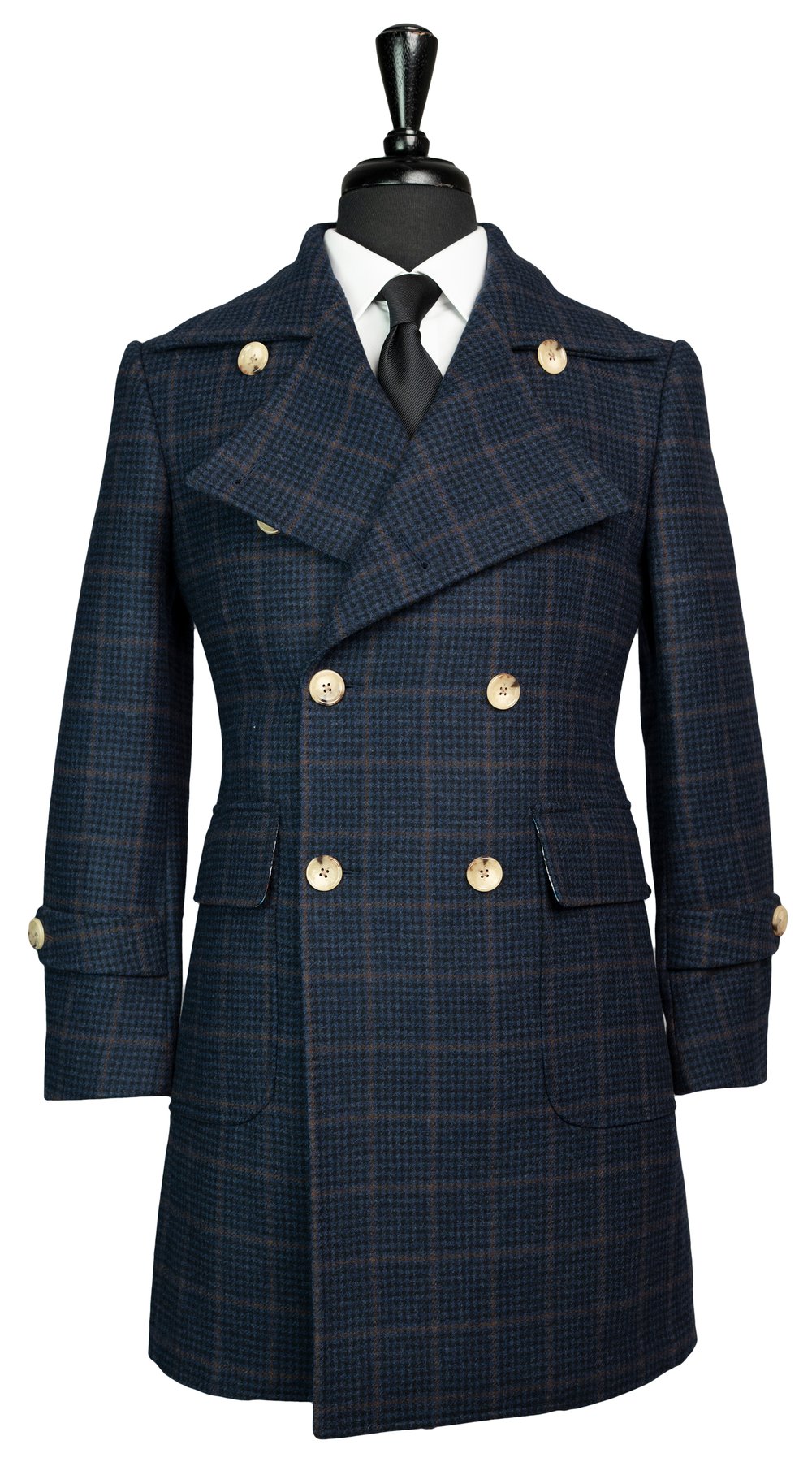 Midnight Blue Check Topcoat Midnight Blue Check Topcoat