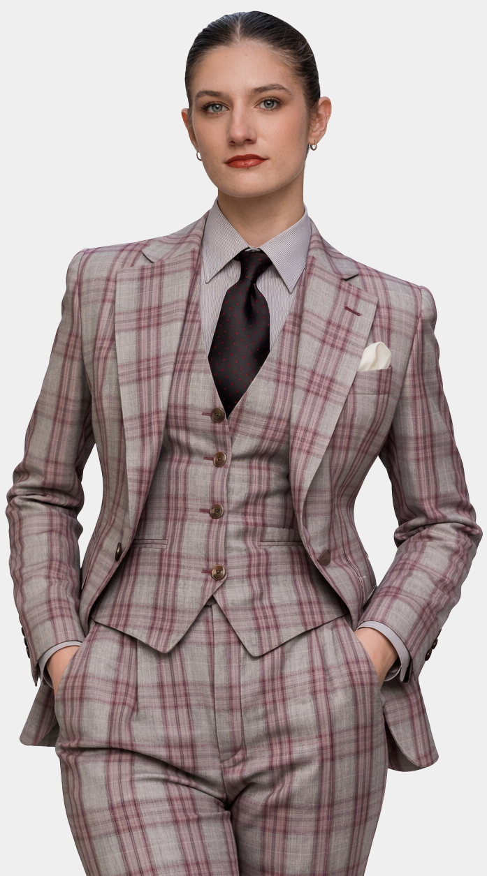 Vintage Plaid Wool Suit