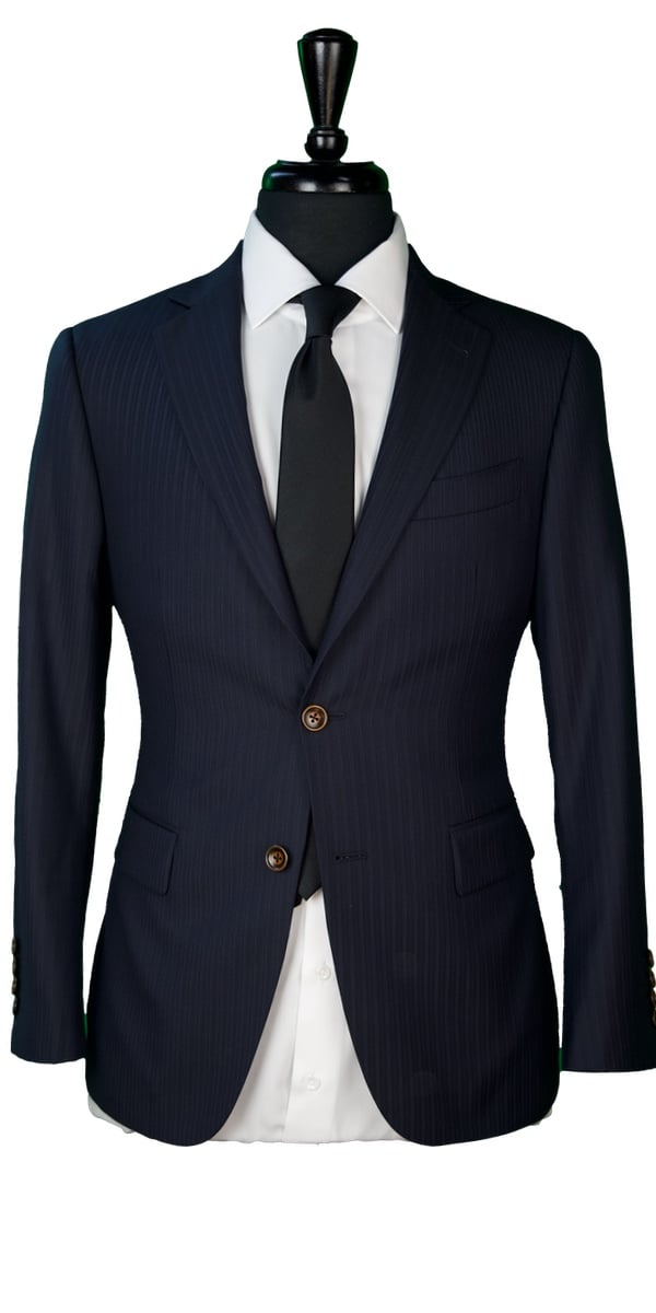 Midnight Blue Subtle Stripe Wool Suit Midnight Blue Subtle Stripe Wool Suit