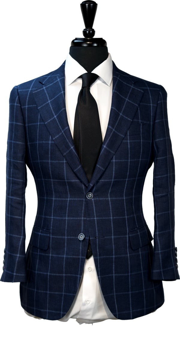 Navy Blue Windowpane Suit Navy Blue Windowpane Suit