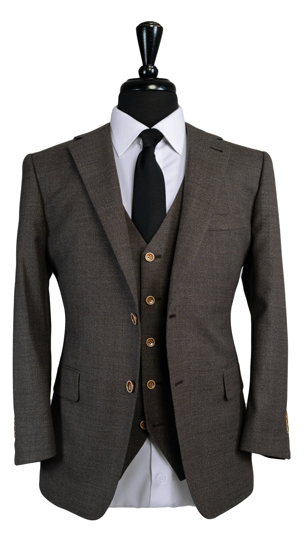 Walnut Brown Textured Wool Suit Walnut Brown Textured Wool Suit