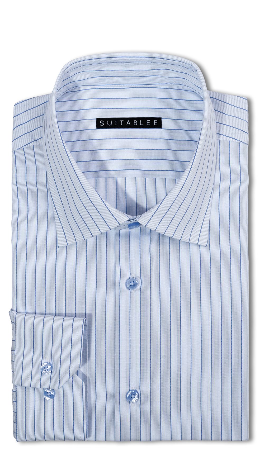 Chemise Habillée Blanche Rayures Bleues Chemise Habillée Blanche Rayures Bleues