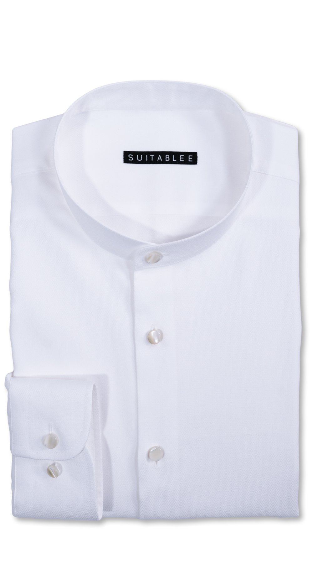 Chemise Habillée Blanche Col Mandarin