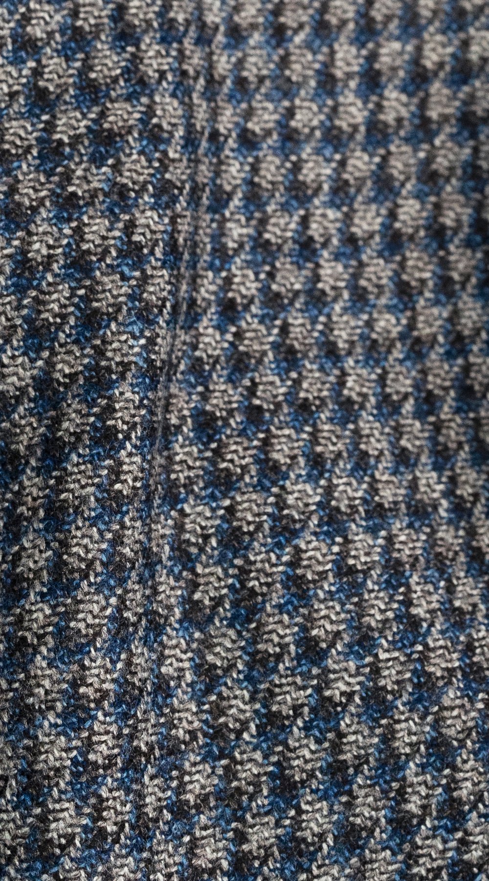 Blue-Grey Houndstooth Wool Suit Blue-Grey Houndstooth Wool Suit