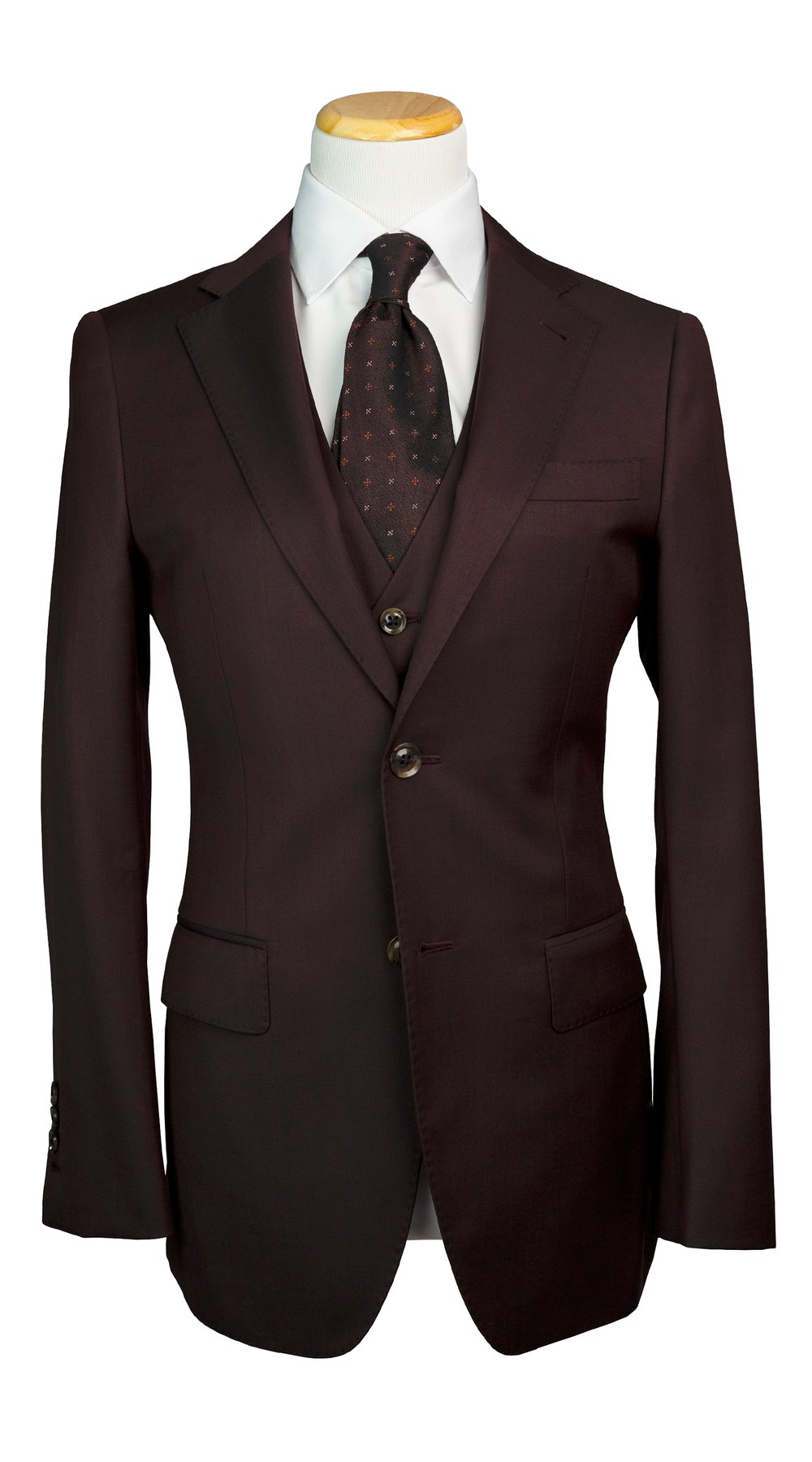 Maroon Three-Piece Wool Suit Maroon Three-Piece Wool Suit
