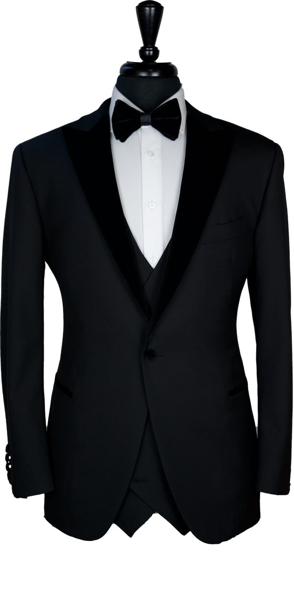 Classy Black Wool with Velvet Lapel Tuxedo Classy Black Wool with Velvet Lapel Tuxedo