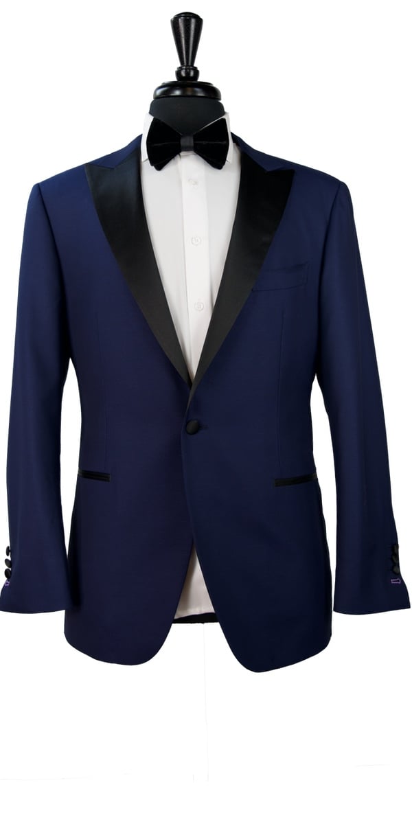 Navy Blue Dobby Wool Tuxedo Navy Blue Dobby Wool Tuxedo