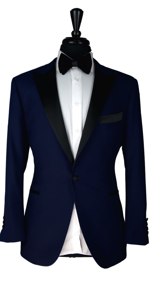 Blue Dobby Wool Tuxedo Blue Dobby Wool Tuxedo