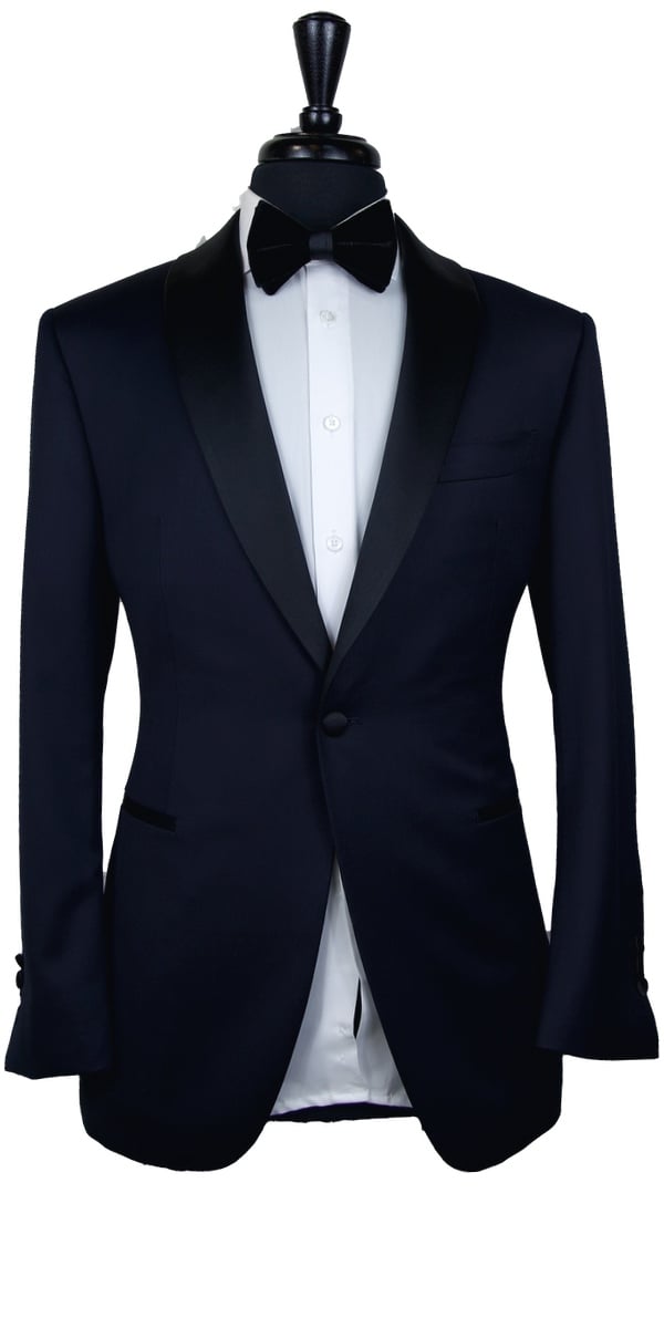 Dark Blue Shine Wool Tuxedo Dark Blue Shine Wool Tuxedo