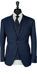 Blue Birdseye Check Wool Suit