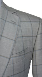 Cream Windowpane Wool Suit