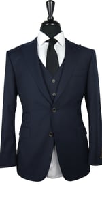Dark Denim Blue Wool Suit