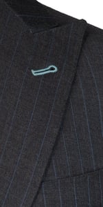 Dark Grey with Blue Pinstripe Wool Suit