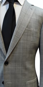Light Grey Windowpane Wool Suit