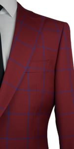 Red Windowpane Wool Suit