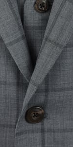 Grey Windowpane Sharkskin Wool Suit