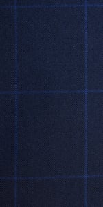 Blue Windowpane Canvas Wool Suit