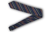 Brown Blue Green Striped Silk Tie