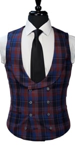 Red Blue Plaid Wool Suit