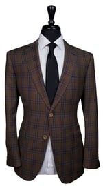 Coffee Check Wool Suit