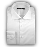 White Micro-Herringbone Dress Shirt