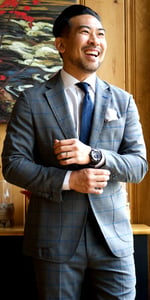 Grey with Blue Windowpane Comfort Suit