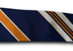 Navy Blue Orange Striped Silk Tie