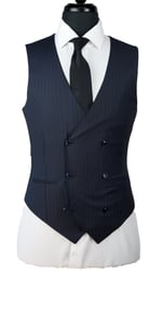 Denim Blue Pinstripe Wool Suit