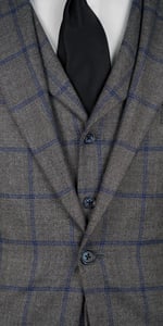 Gray with Blue Windowpane Tweed Suit