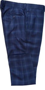 Navy Blue Check Wool Suit