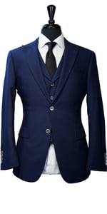 Blue Birdseye Wool Suit