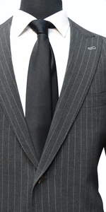 Charcoal Pinstripe Wool Suit