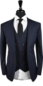 Dark Blue Birdeye Wool Suit