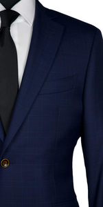 Blue Plaid Wool Suit