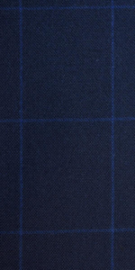 Blue Windowpane Canvas Wool Suit