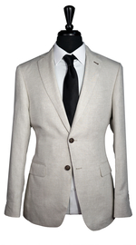 Beige Linen Blend Suit
