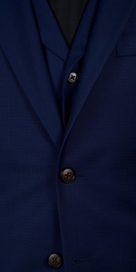 Navy Blue Subtle Check Wool Suit