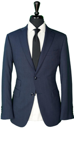 Blue Hopsack Wool Suit