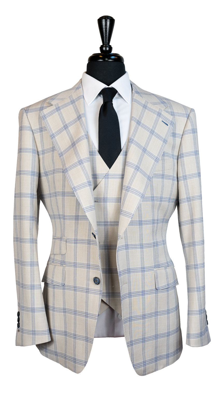 Cream Capri Windowpane Suit
