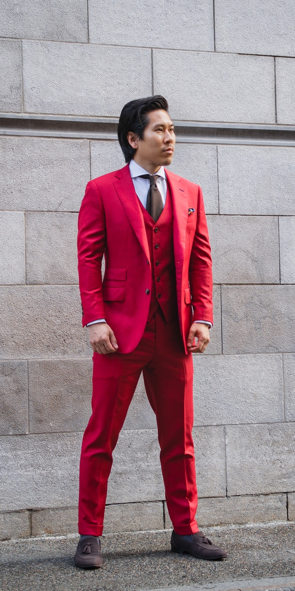 Red Wool Suit