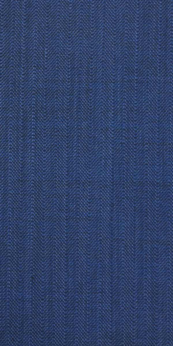 Sapphire Blue Herringbone Wool Suit