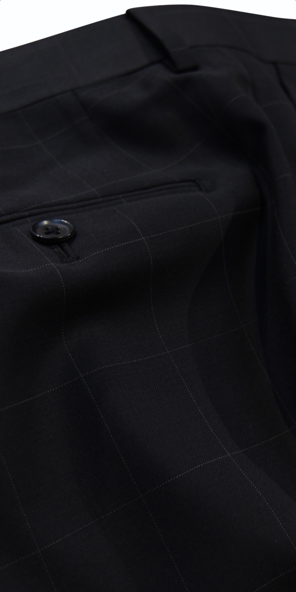 Black Windowpane Wool Suit