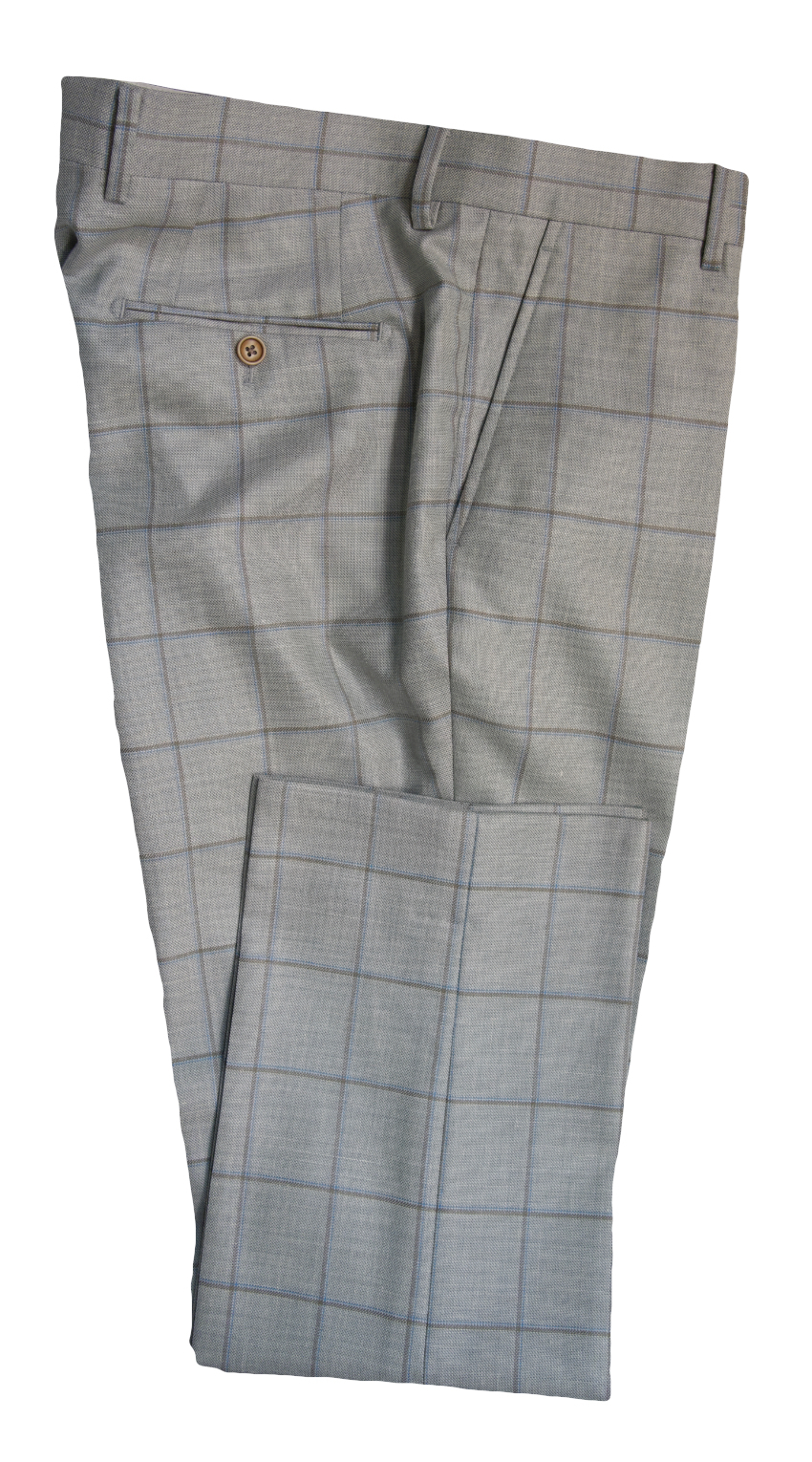 Cream Windowpane Wool Suit