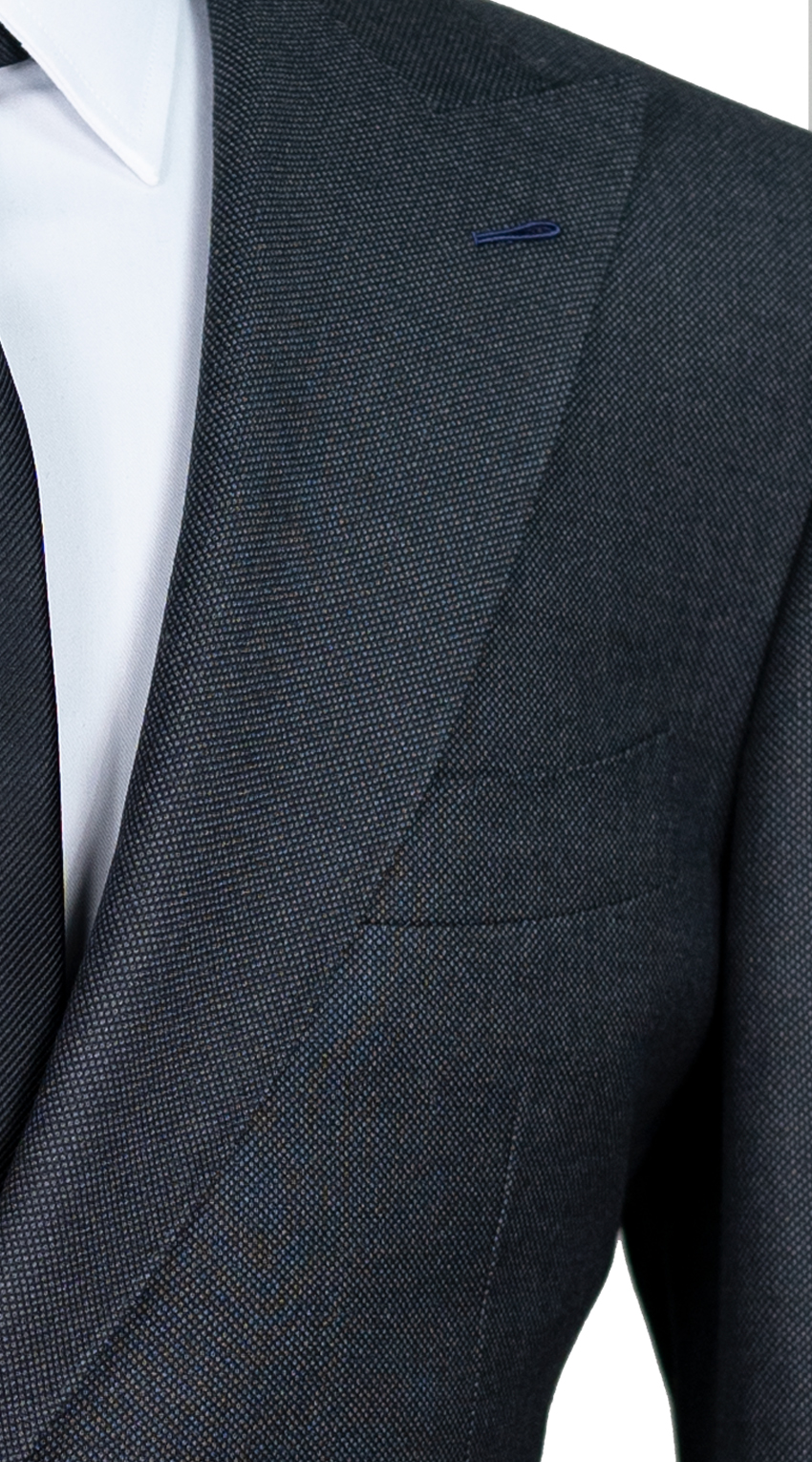 Solid Blue Birdseye Suit